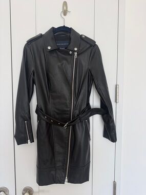 French Connection faux leather women’s moto dress
